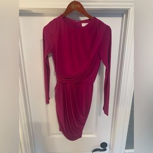 ASTR the label magenta long-sleeve fitted dress. size xs. Only worn once